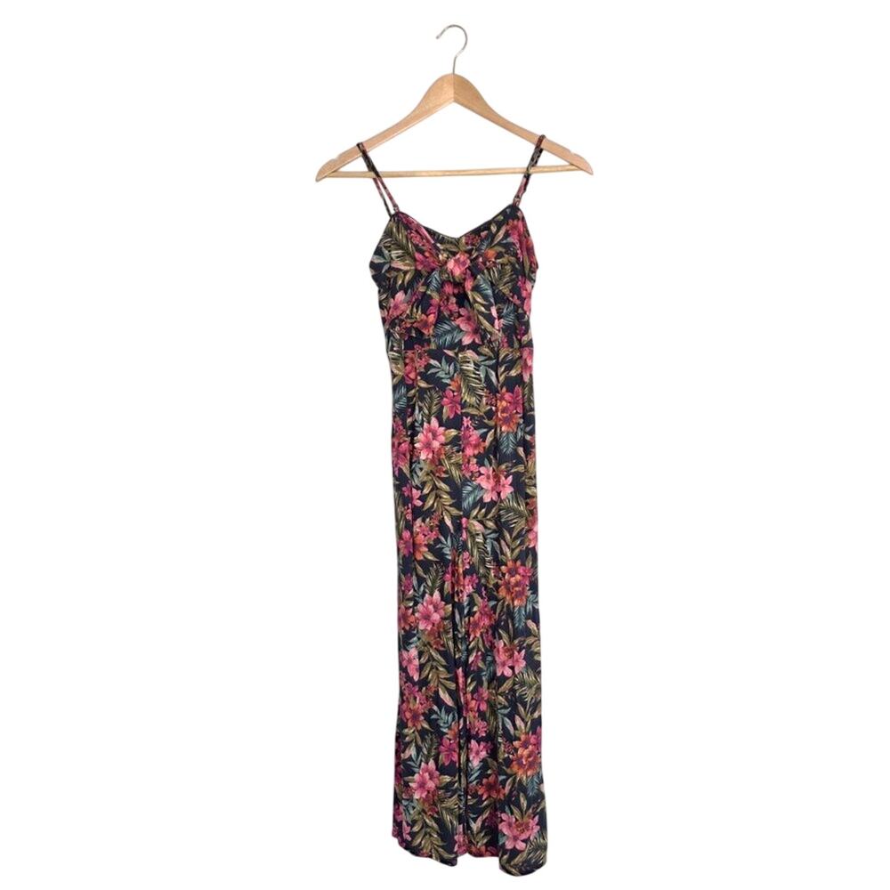 American Eagle Tie-Front Floral Jumpsuit Wide Leg Size Small, Vacation Outfit